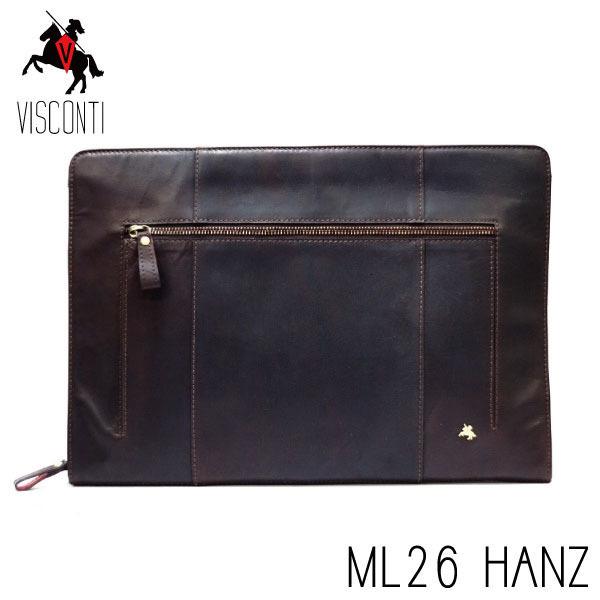 SALE 本革 クラッチ バッグ   ML26 HANZ ブラウン / セカンドバッグ 薄型 スリム VISCONTI | 