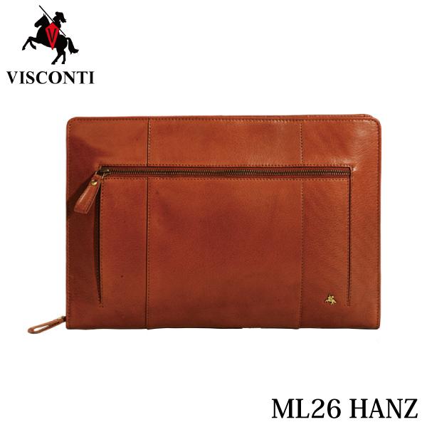 SALE 本革 クラッチ バッグ   ML26 HANZ タン / セカンドバッグ 薄型 スリム VISCONTI | 