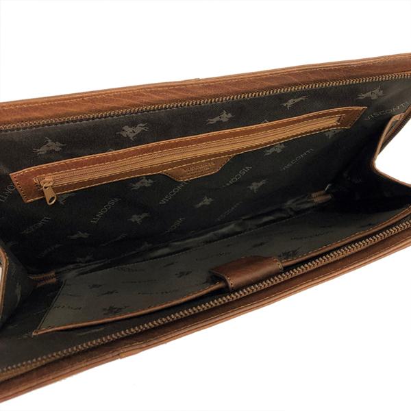 SALE 本革 クラッチ バッグ   ML26 HANZ タン / セカンドバッグ 薄型 スリム VISCONTI |  | 06