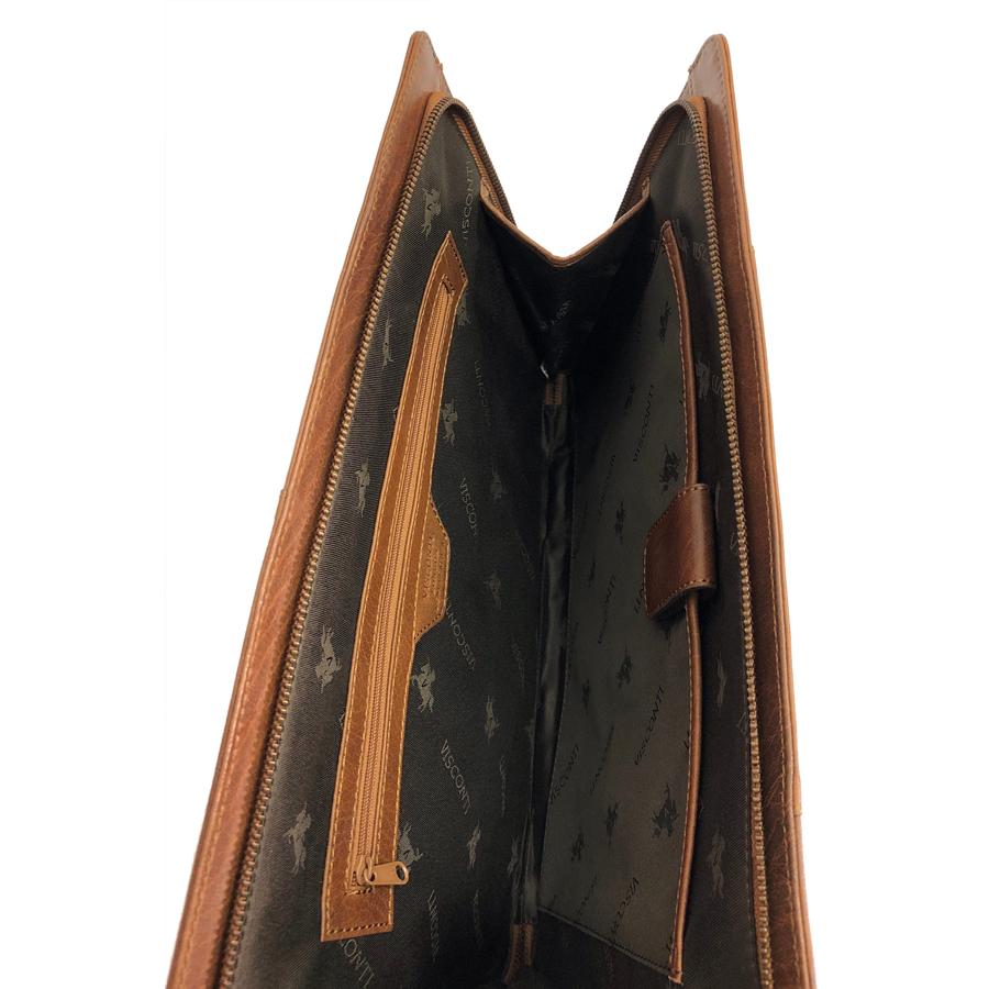 SALE 本革 クラッチ バッグ   ML26 HANZ タン / セカンドバッグ 薄型 スリム VISCONTI |  | 07