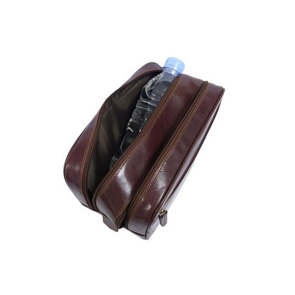 SALE マルチ ポーチ セカンドバッグ   MZ100 ブラック ブラウン / 本革 ガラスレザー レザー 旅行 メンズ VISCONTI 黒 茶 |  | 10