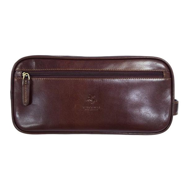 SALE マルチ ポーチ セカンドバッグ   MZ100 ブラック ブラウン / 本革 ガラスレザー レザー 旅行 メンズ VISCONTI 黒 茶 |  | 07