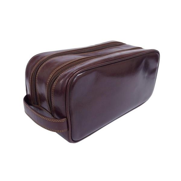 SALE マルチ ポーチ セカンドバッグ   MZ100 ブラック ブラウン / 本革 ガラスレザー レザー 旅行 メンズ VISCONTI 黒 茶 |  | 08