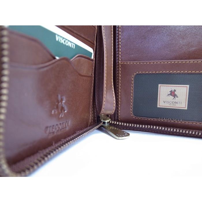 SALE / MZ101  トラベルウォレット / ブラック 黒 ブラウン 茶 / 財布 長財布 / 本革 ガラスレザー / メンズ / VISCONTI |  | 05