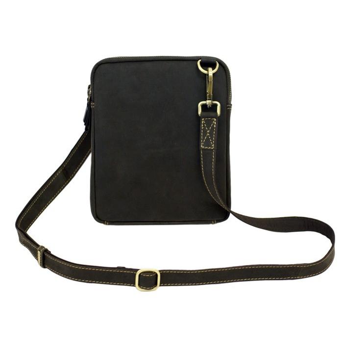 レザー ミニショルダー バッグ   S4 3ジップ ブラウン / ジップトップ 本革 オイルレザー VISCONTI |  | 01