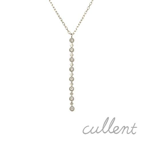 cullent ロングネックレス Pt プラチナ Y字 ペンダント レディース 