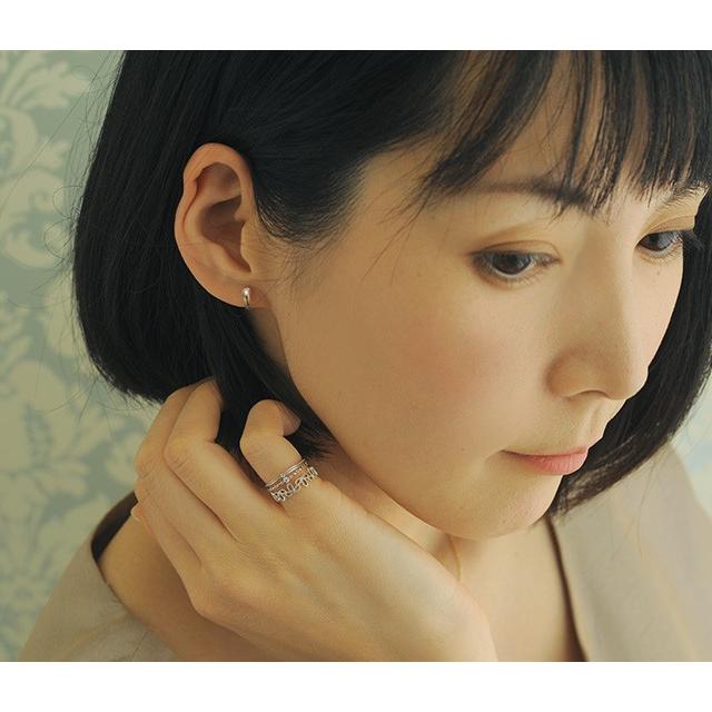 イヤリング pt900 プラチナ フープ ノンホールピアス ノンホール 月形 
