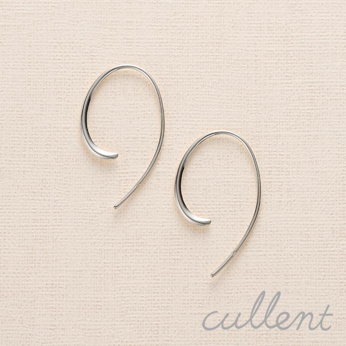 cullent プラチナ ピアス platinum フック 小さめ フープピアス 