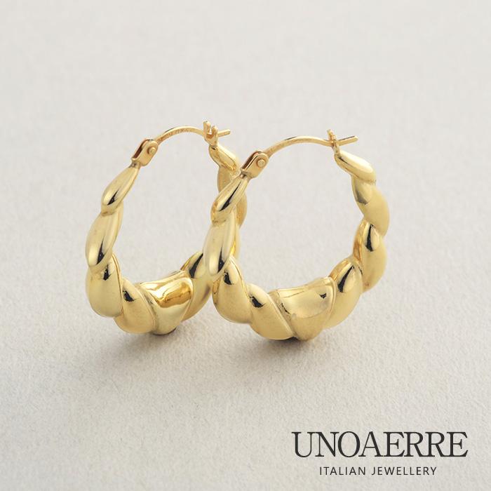 ピアス ゴールド 18k 18金 イタリアンジュエリー フープ K18 フープ 