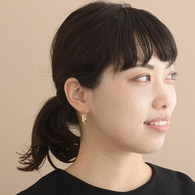 ピアス ゴールド 18k 18金 イタリアンジュエリー フープ K18 フープ 