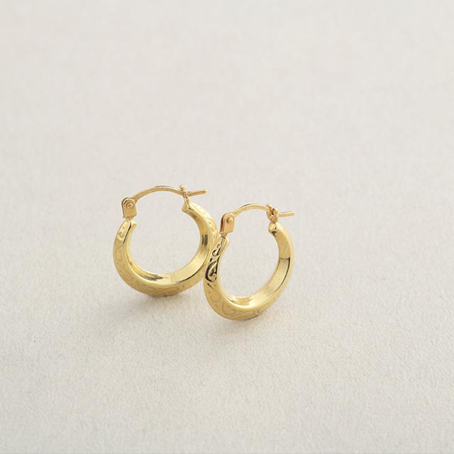 ピアス ゴールド 18k 18金 イタリアンジュエリー フープ K18 フープ