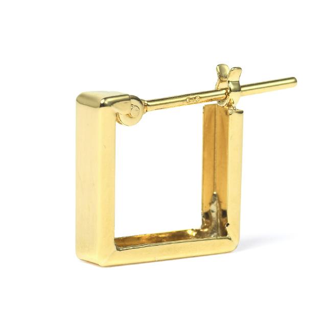 ゴールド 18金 18k 四角 スクエア フープ フープピアス 小さめ ゴールド 18金 18k 四角 スクエア フープ フープピアス 小さめ