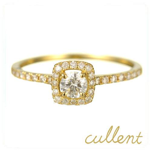 cullent リング スクエア K18 18金 18k ゴールド ダイヤモンド cullent リング スクエア K18 18金 18k ゴールド ダイヤモンド