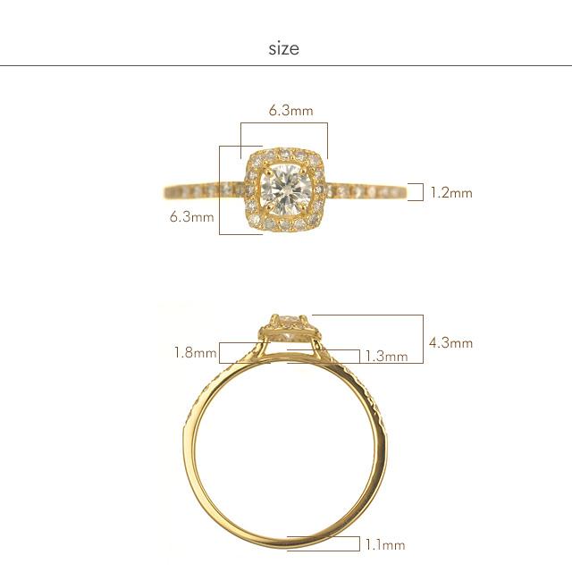 cullent リング スクエア K18 18金 18k ゴールド ダイヤモンド cullent リング スクエア K18 18金 18k ゴールド ダイヤモンド