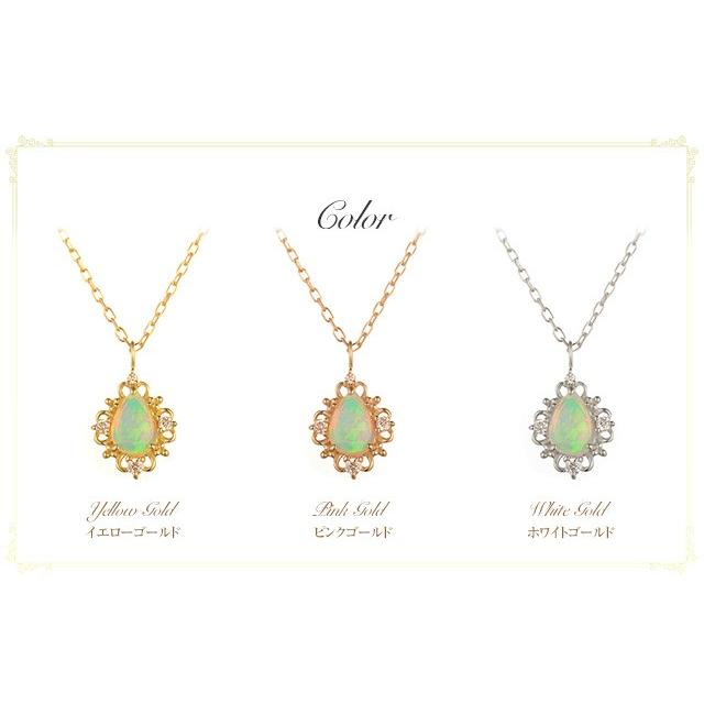 ネックレス K18 18金 18k オパール オパール ネックレス K18 destiny drop lace｜cullent｜10