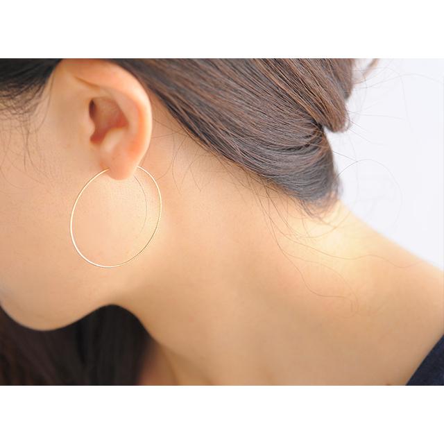 フープピアス 18金 18k ピンクゴールド　 地金 レディース K18 フープピアス elegant hoop 40｜cullent｜11