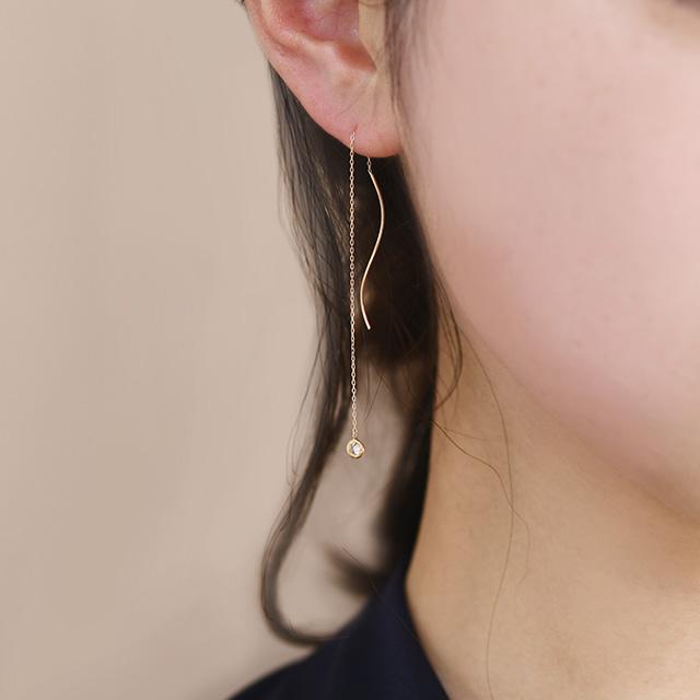cullent スレッダーピアス ロングピアス チェーンピアス 18金 cullent スレッダーピアス ロングピアス チェーンピアス 18金