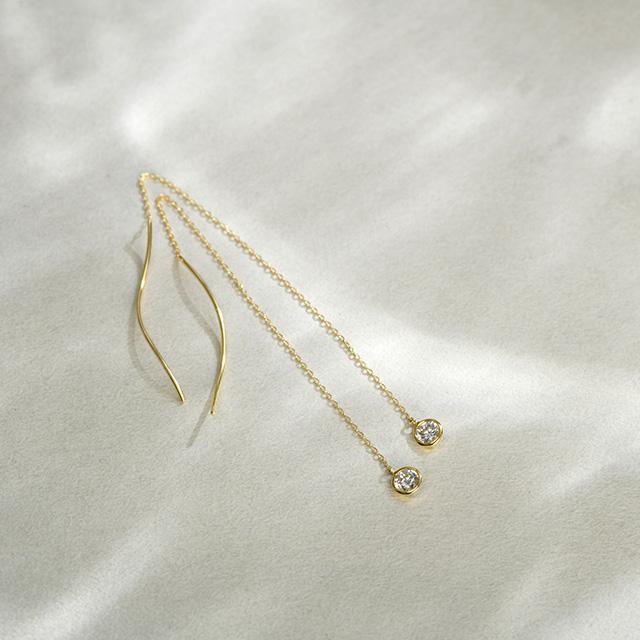 cullent スレッダーピアス ロングピアス チェーンピアス 18金 cullent スレッダーピアス ロングピアス チェーンピアス 18金