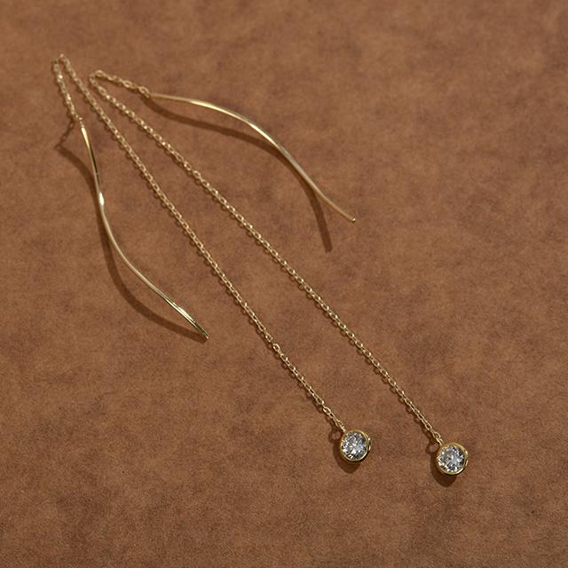 cullent スレッダーピアス ロングピアス チェーンピアス 18金 cullent スレッダーピアス ロングピアス チェーンピアス 18金