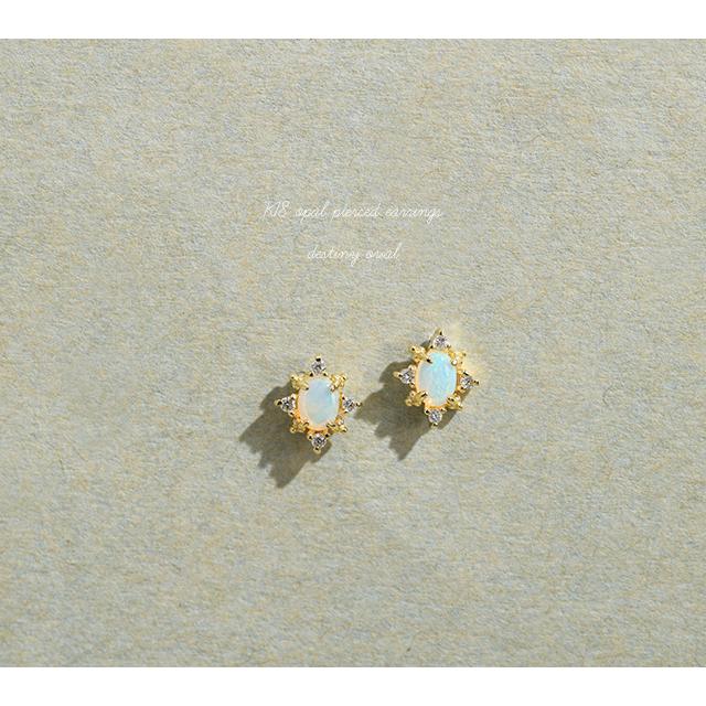 cullent ピアス 18金 18k オパール K18 destiny oval : cullent