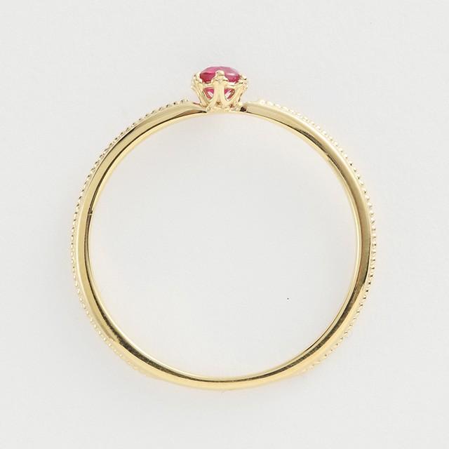 K18 誕生石ピンクゴールド リング precious ピンキーリング 18金 18k  