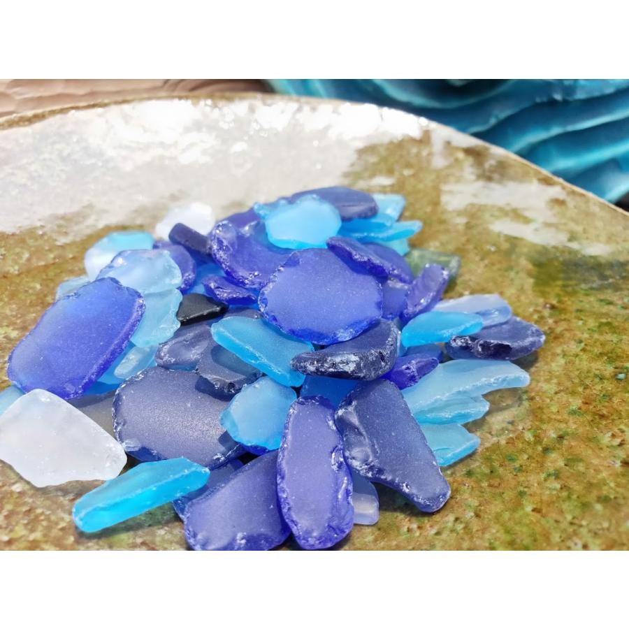 ビーチグラス 200g】＜青色系＞シーグラス 「 ヒルズシーグラス 」20mm以上<br><br