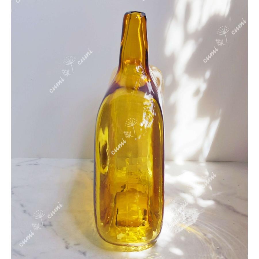 セール！高品質 北欧 不規則 映え 黄色ガラス 花瓶 フラワーベース クリスタル N0100 高品質 北欧 不規則 映え 黄色 ガラス 花瓶 フラワーベース