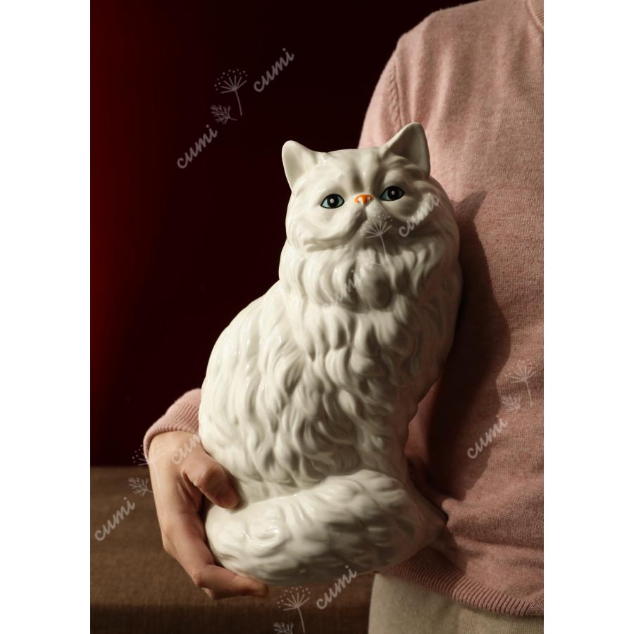 N0214 高品質 手描き 猫 ねこ 陶器 花瓶 フラワーベース かわいい