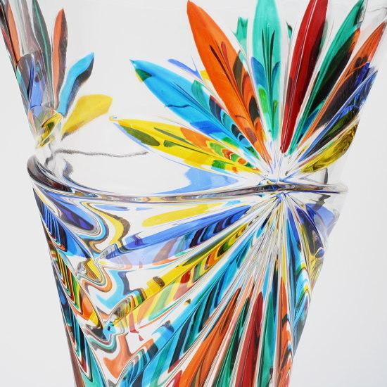 花瓶 花器 フラワーベース ガラス 大きい カラフル デザイン