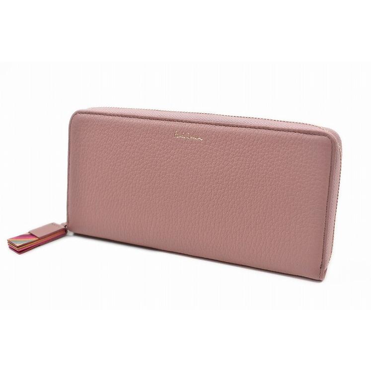 即納翌日発送 ポールスミス 長財布 レディース ブランド ラウンドファスナー Paul Smith スワールタッセル 専用箱付 ピンク 本革 Pwd555 販売割引商品 Waalbhof Org