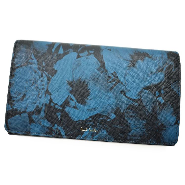 あ*ん様 Paul Smith 長財布 牛革 ハーフトーンフローラル ブラック Paul Smith（ポール・スミス） 財布 長財布 ショルダーウォレット