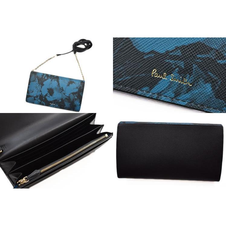 あ*ん様 Paul Smith 長財布 牛革 ハーフトーンフローラル ブラック Paul Smith（ポール・スミス） 財布 長財布 ショルダーウォレット