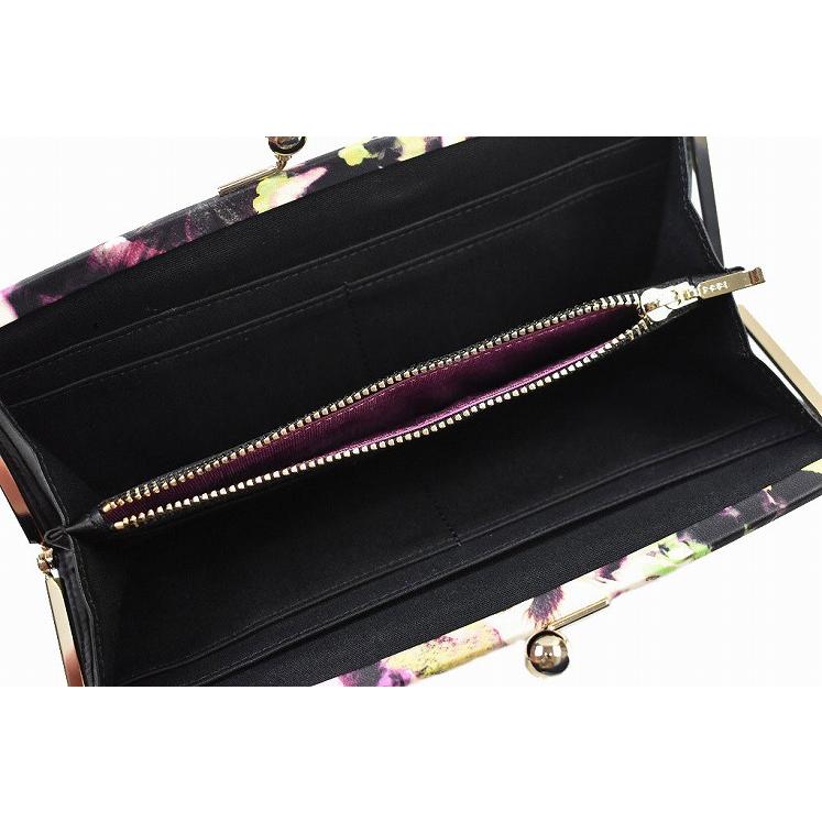 新品未使用　Paul Smith 長財布　がま口　花柄　箱付き　ブラック　本革 Paul Smith（ポール・スミス） 長財布 財布 がま口 レディース