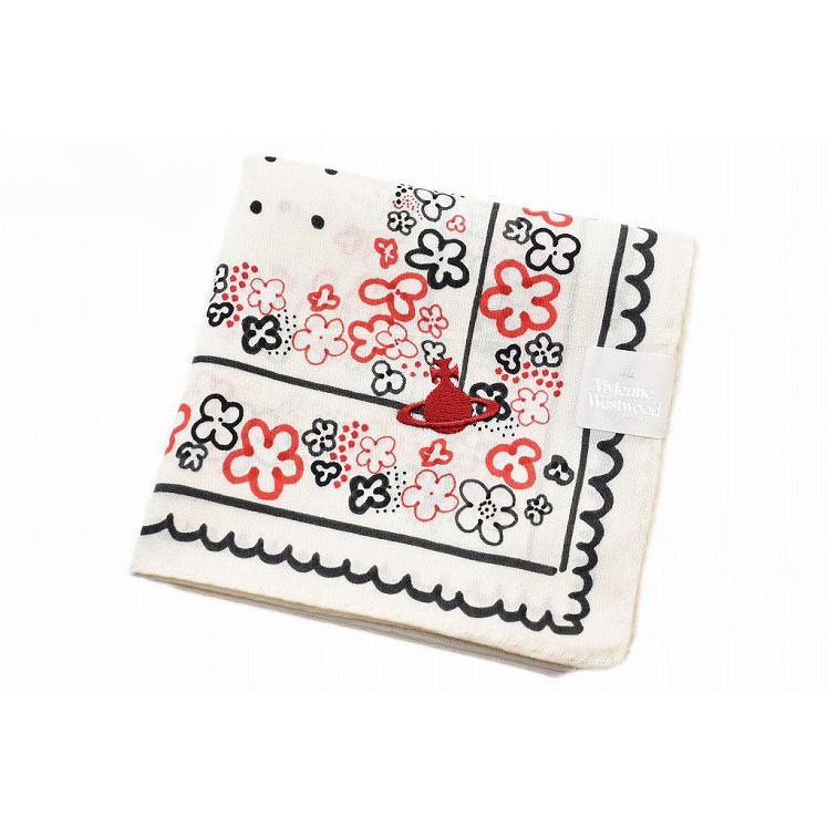 早割クーポン ハンカチ ブランド レディース ヴィヴィアン ウエストウッド 1枚 フラワー ドット ホワイト ブラック レッド 女性 婦人