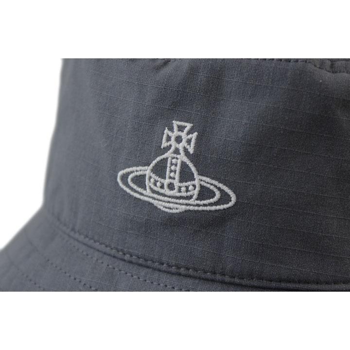 【Vivienne Westwood】グレー オーヴ刺繍 帽子 バケットハット Vivienne Westwood オーブ刺繍 バケットハット グレー Vivienne