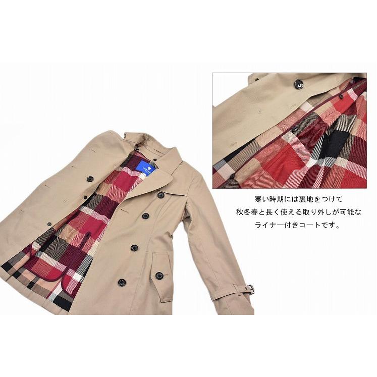 BLUE LABEL CRESTBRIDGE トレンチコート　ベージュフード美品 ブルーレーベル フード付きベージュトレンチコート 【公式通販】