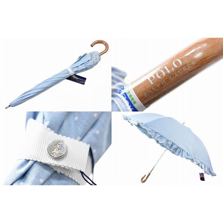 ポロラルフローレン 晴雨兼用 傘 日傘　フリル　未使用品 ポロ ラルフローレン（傘）POLO RALPH LAUREN(umbrella) 日傘（3