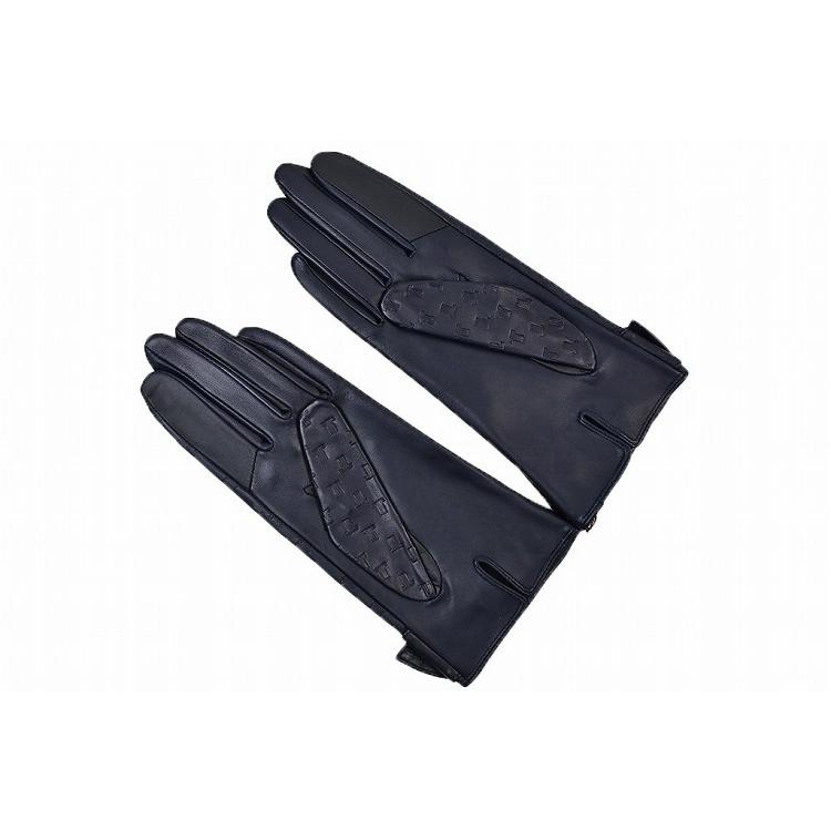 経典ブランド プレゼント 21cm ネイビー スマホ対応 リボン ロゴ型押し レザー Collection Lanvin ブランド レディース 手袋 コレクション ランバン 正規品 新品 おしゃれ ギフト 財布 帽子 ファッション小物 Cinaf Fr