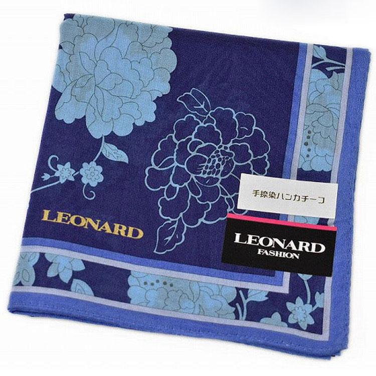 LEONARD（レオナール） ハンカチ レディース 1枚 ブランド ネイビー