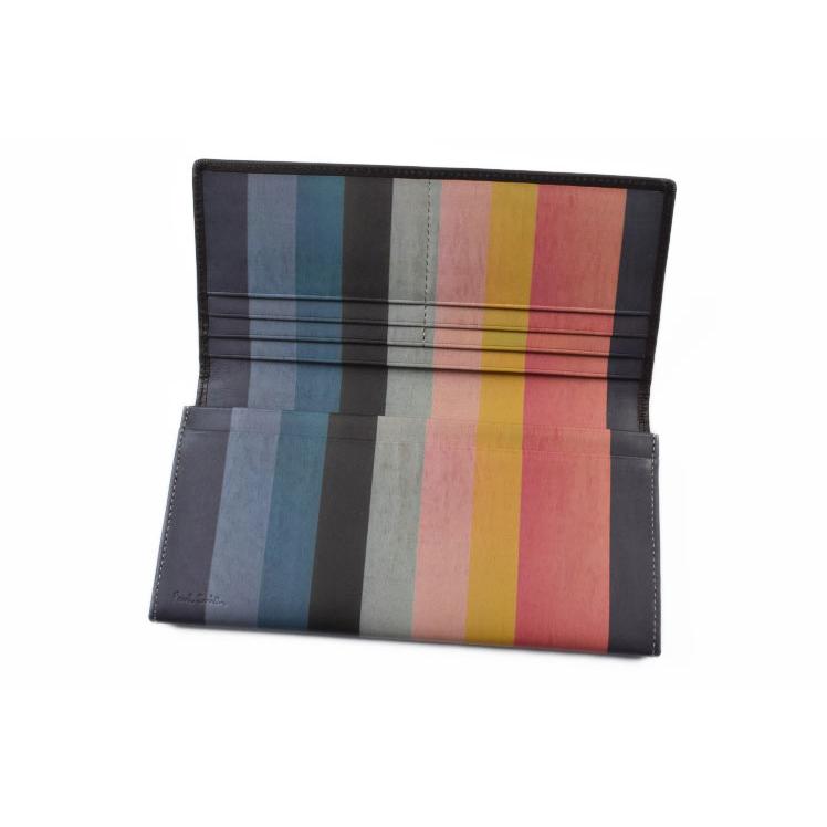 「ポールスミス」箱付新品 本革 かぶせ式長財布 ウォレット ユニセックス Paul Smith（ポール・スミス） 長財布 財布 メンズ メンズ財布 かぶせ