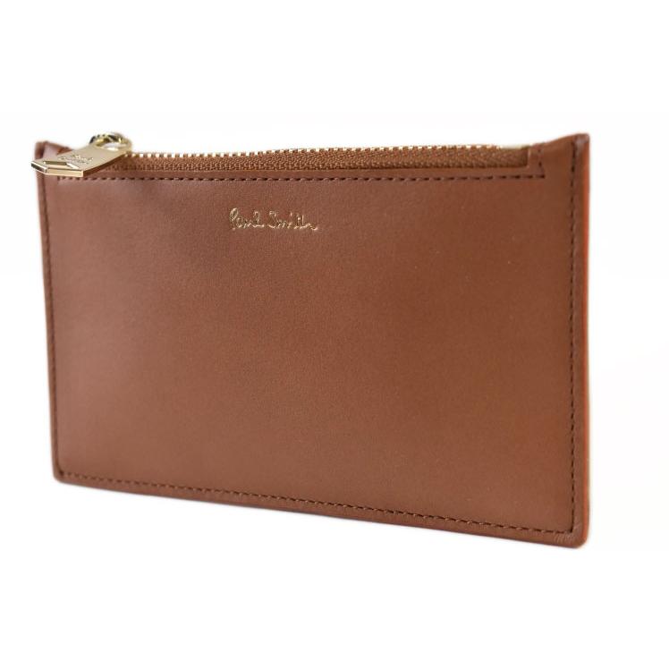 ポールスミス Paul Smithブライトストライプステッチ折り財布キャメル