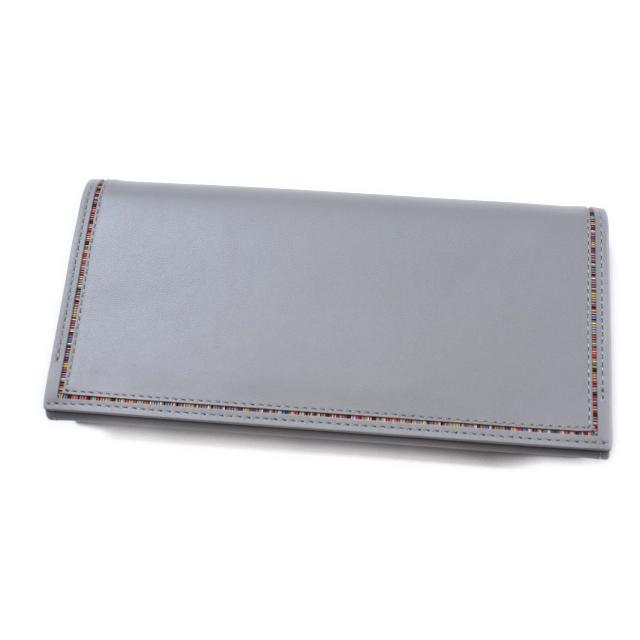 【新品】ポールスミス✨インセットストライプ フラップ 長財布 ダークグレー Paul Smith（ポール・スミス） 財布 メンズ 長財布 ブランド
