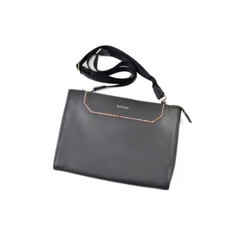 ポールスミス サコッシュ バッグ メンズ ブランド Paul Smith ストライプインセット チャコール グレー 男性 紳士 APS232 | Paul Smith | 01