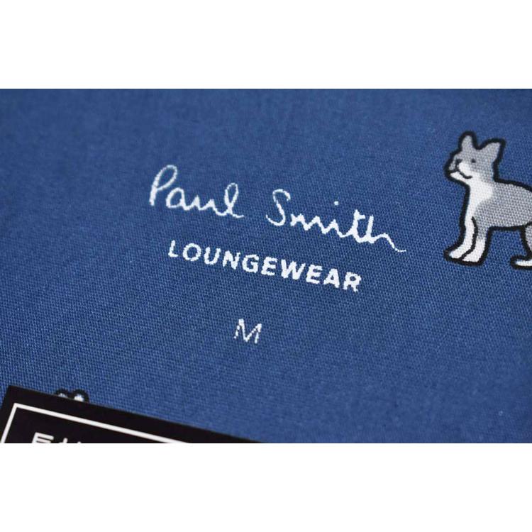 パジャマ メンズ ポールスミス ドッグ Dogs プリント 長袖 ロングパンツ 前開き 上下 セット ホームウェア M L LL 青 ダーク ブルー プレゼント ギフト 父の日 | Paul Smith | 02