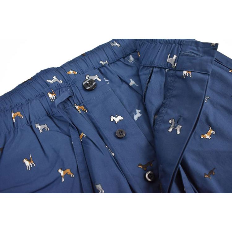 パジャマ メンズ ポールスミス ドッグ Dogs プリント 長袖 ロングパンツ 前開き 上下 セット ホームウェア M L LL 青 ダーク ブルー プレゼント ギフト 父の日 | Paul Smith | 06
