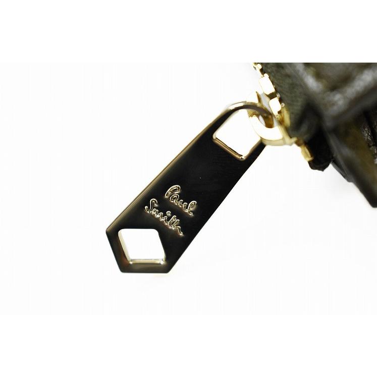 二つ折り財布 ポールスミス ミニ財布 L字 ファスナー カードケース メンズ カラースロット 専用箱付 カーキ 男性 紳士 本革 | Paul Smith | 03