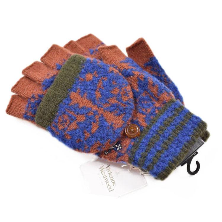 vivienne westwood フィンガーレス レザー 手袋 羊革オレンジ