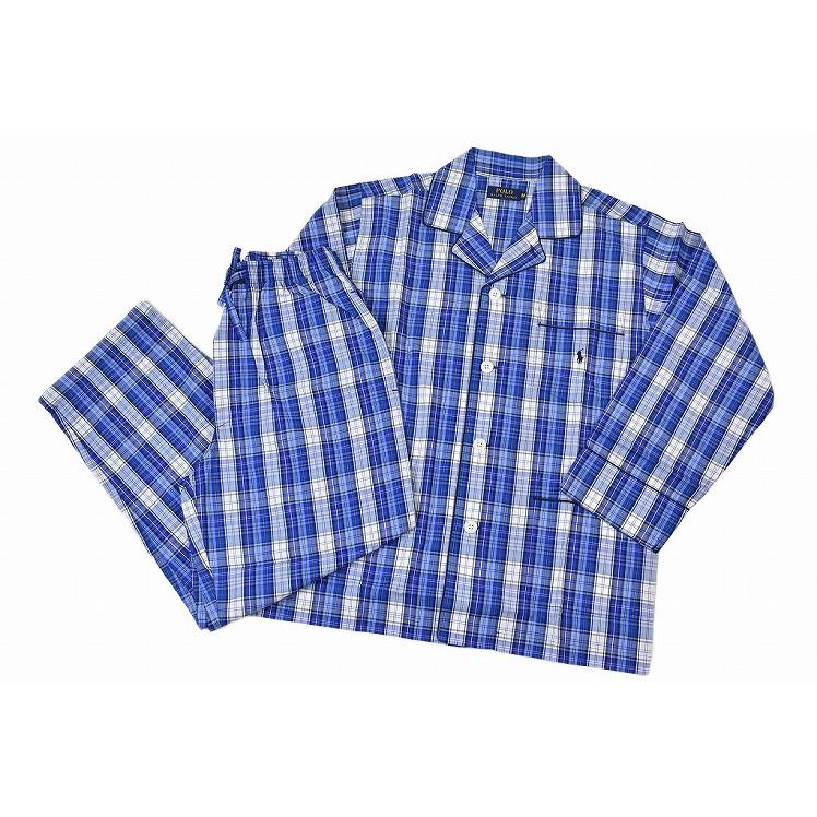ポロ ラルフローレン パジャマ メンズ ブルーチェック 上下セット