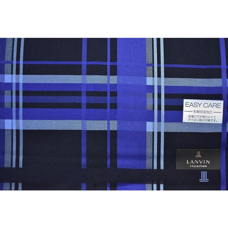メンズ ハンカチ ランバン コレクション 1枚 ブランド ネイビー 紺 100 の保証 男性 紳士 チェック