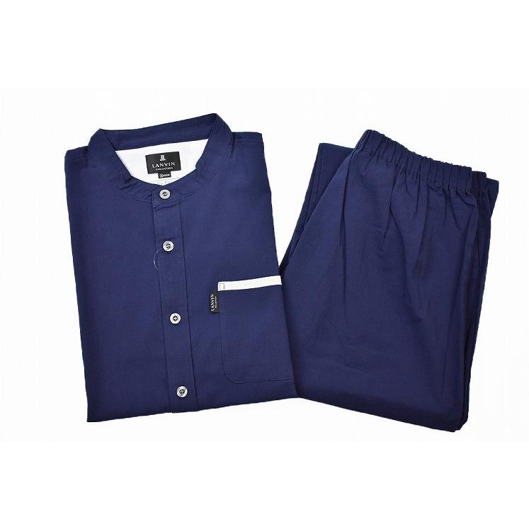 ランバン コレクション パジャマ 半袖 メンズ ブランド サッカー生地